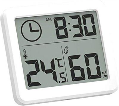luister Hoopvol mixer HTYG Digitale thermometer hygrometer-temperatuur-vochtigheid en klok 3-in-1  recorder-draagbare hydrometer- Gemakkelijk af te lezen-LCD-scherm-voor  woonkamer-slaapkamer-keuken-boerderij | Prijzen vergelijken | Kieskeurig.nl