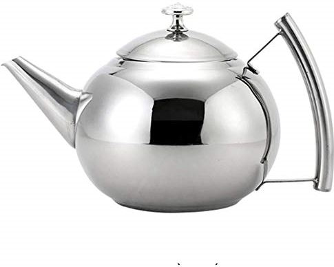 OOOFFFFFFFF Stainless Steel Tea Kettle Coffee Pot Flower Teapot-with Filter Suitable for Induction Cooker Restaurant Office Teapot (Silver 1.5L)