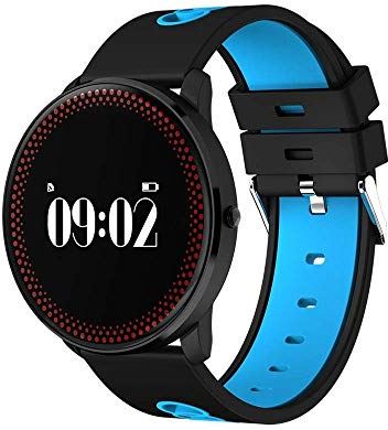 OOOFFFFFFFF Smart Wristband 0.95" OLED IP67 Waterproof Activity Tracker Support Heart Rate Monitor Bluetooth Smart Watch for Apple iOS Android Phone (Color : Blue)