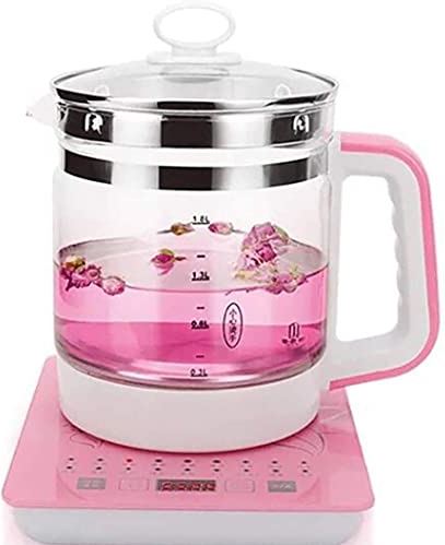 JHGF 8L Elektrische Waterkoker Glazen Waterkoker, Multifunctionele Thee Maker, Automatische Verdikking Glas Waterkoker Thee Theepot/Zwart (Roze)