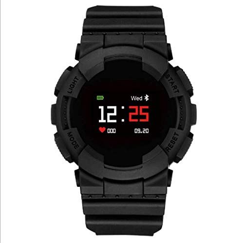 OOOFFFFFFFF Smart Bluetooth Wristband Student Sports Watch Outdoor Sports Waterproof Men's Smart Watch (Color : Black)