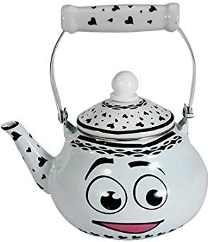 OOOFFFFFFFF Kettle Enamel Kettle 1.5L/2L/2.5L for Induction Cooker Gas Stoves Coffee Maker Smiley Face Cool Boiling Water Pot Water Teapot Thermos for Hob Or Stove Top Cooker Gas Stoves (Size : 2.5L) (2L)