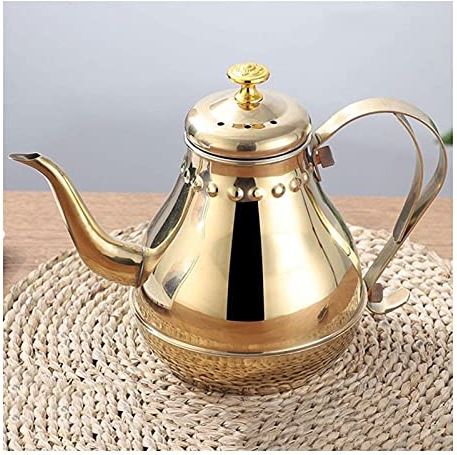 OOOFFFFFFFF Tea Kettle for Stove Top Stainless Steel Tea Kettle with Humanized Design Flower Tea Kettle with Strainer (Gold 1.2L) (Gold 1.8L)