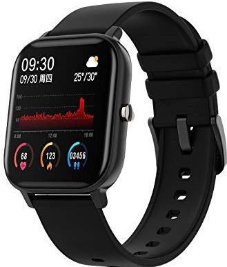 JHDDPH3 Smartwatch Smart Watch - P9 Sports Smart Horloge Fitness Hartslag Smart Armband Metal Case IP67 sporthorloge (Color : Black, Size : 1 X P9 Smart watch)