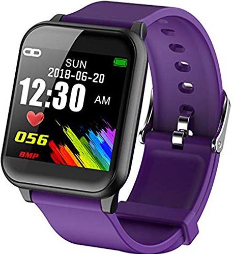 JHDDPH3 Smartwatch Fitness Tracker Hartslag Monitor Bloeddruk Smart Horloges for Android IOS Stappenteller Activiteit Tracker horloge sporthorloge (Color : Purple)