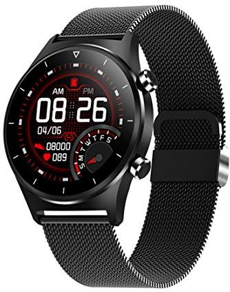 JXFY E13 Mannen Sport Smart Watch, 1.3 "Full Touch Hartslag Bloeddruk Slaap Monitoring Smartwatch, voor 4.4 en hoger, IOS 8.0 en hoger (D)