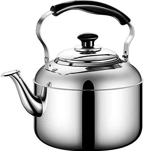 OOOFFFFFFFF Stove Top Whistling Kettle Large Capacity Kettles for Boiling Water Stainless Steel Whistling Kettle with Bakelite Anti-Scalding Handle for Home and Office Camping Kettle (7L) (4L)