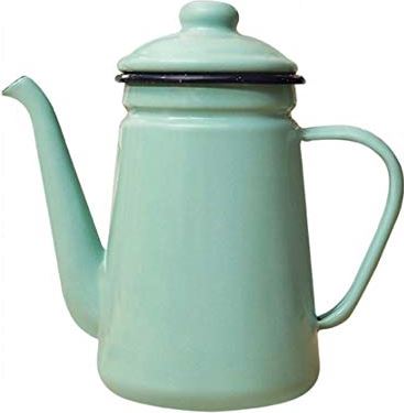 OOOFFFFFFFF Kettle Exquisite Enamel Kettle 0.9L Can Be Used for Induction Cooker Gas Stove Solid Color Style Coffee Pot Teapot for Family Restaurant Office (Color : Green Size : 0.9L)