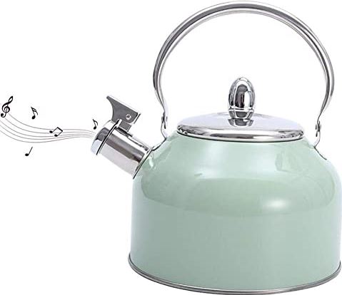 OOOFFFFFFFF Stove Top Kettle 2.5L Whistling Kettle for All Stovetops Stainless Steel Coffee Teapot Cyan-Blue Gas Kettle (Light Green 2.5L)
