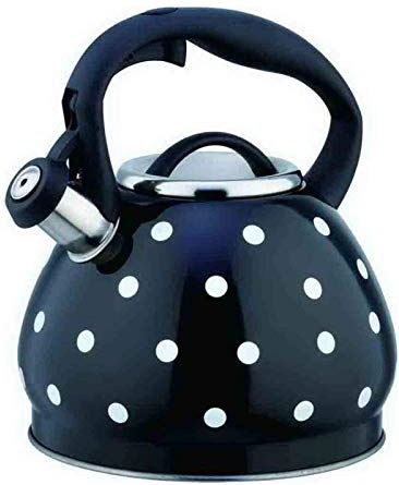 OOOFFFFFFFF Electric Oven Stainless Steel Tea Kettle 3 Quart Tea Kettle Stainless Steel for Stove Top Polka Dot Teapot One-Button Opening and Closing Design Household Teapot