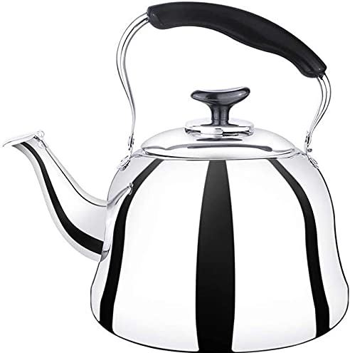 OOOFFFFFFFF Stove Top Whistling Kettle Stainless Steel Heat Preservation Teapot with Ergonomic Handle Camping Kettles Home Kitchen Whistling Teapot Camping Kettle (4L) (2L)
