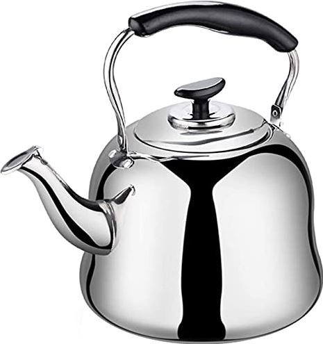 OOOFFFFFFFF Stove Top Whistling Kettle Large Capacity Stainless Steel Whistling Kettle Thickened Teapot Suitable for The Top of The Stove Kettle for Gas Hob (4L)