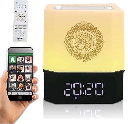GAOZHJIN Koran Bluetooth-luidsprekerlampje met afstandsbediening, LED Touch Nachtlampje met MP3-muziekspeler Volledige Quran-recitaties in vele talen, waaronder Engels, Arabisch,Cube