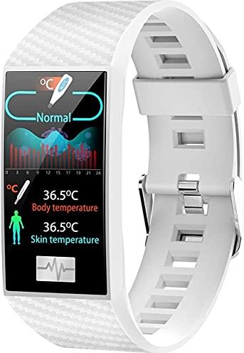 JHDDPH3 Smartwatch Fitness Trackers Horloges Vrouwen Mannen Touchscreen Android IOS Smart Horloge Armband Hartslag Monitor Bloeddruk Monitor Stappenteller Waterdicht sporthorloge (Color : White)