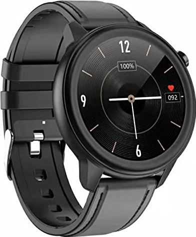 JXFY Activity Tracker Fitness Horloge met Informatie Herinnering, Bluetooth, Weer, IP68 Waterdicht Smart Horloge met Stappenteller voor Android Telefoon Ios, Bruin (Zwart)