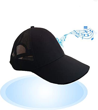 YBaoTuu Bluetooth-hoed, Bluetooth-luidsprekerdop, Beengeleidingshoeden met Ademend Gaas, 360° Surround Sound, Waterdicht Regenbestendig, Verstelbare Baseballpet voor Buitensporten
