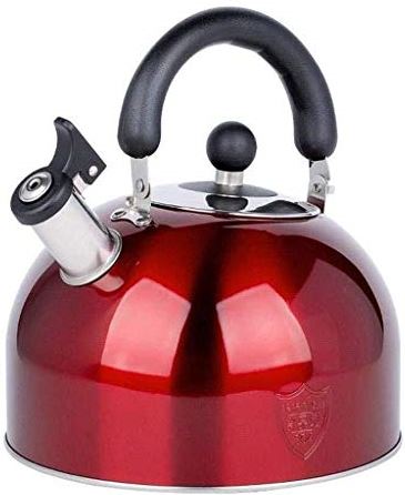 OOOFFFFFFFF Whistling Gas Kettle 304 Stainless Steel Large Capacity Household Induction Cooker Gas Stove Boiling Kettle Teapot Coffee Pot (Color : Red Size : 4L) (Red 6L)