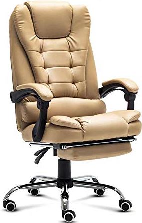 OOOFFFFFFFF Ergonomic Office Chair Leather PC Gaming Chair Racing Chair for Gaming Computer Chair E-Sports Chair with High-Back Adjustable Headrest and Lumbar Support Retractable Footrest