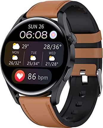 OOOFFFFFFFF Men's and Women's Smart Watches Full-Touch Fitness Trackers Waterproof Smart Watches for iOS Android Phones Orange