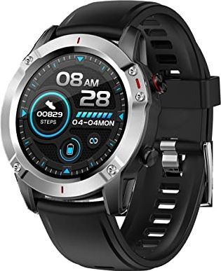 CHYAJIG Slimme Horloge Slimme horloge IP68 Waterdichte Sport Smartwatch Fitness Tracker Hartslagmonitor for Android IOS Volledig aanraakscherm (Color : Silver)