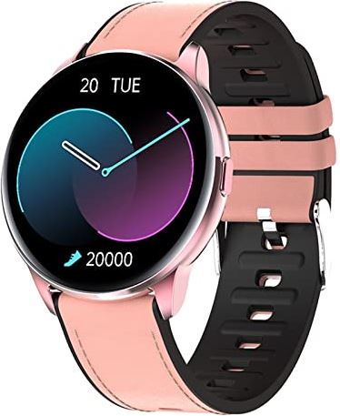 CHYAJIG Slimme Horloge Full Touch Smart Watch Women IP68 Waterdichte armband Hartslagmeter Slaapbewaking Sport Smartwatch for dames Maken en ontvangen oproepen (Color : Belt pink)