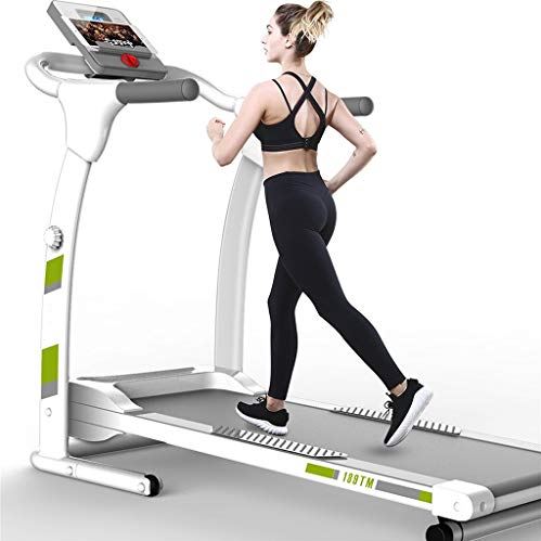 OOOFFFFFFFF Treadmills Folding Flat Jogging Machine Indoor Small Electric Walking Machine Household Silent Multi-Function Fitness Equipment No Installation Required (Color : White Size : 12266116cm)