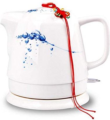 MRTYU-UY Elektrische keramische draadloze witte waterkoker theepot-retro 1L kan, 1400W water snel voor thee, koffie, soep, havermout-verwijderbare basis. (Kleur: A) (EEN)