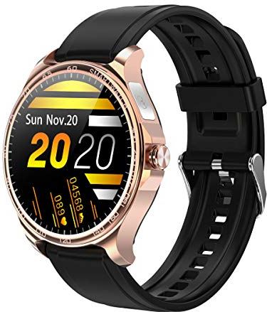 JXFY R26 Smart Horloge Bluetooth Hand Gratis Volledige Touch Fitness Tracker Band Mannen Vrouwen ECG Hartslag Ronde Muziek Sport Smartwatch (C)