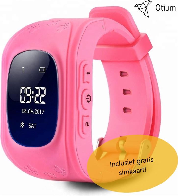 Otium GPS Horloge Kind - OLED - Wearables Smartwatches Gps Horloge Kind Tracker - Smartwatch - Kinder Horloge - Waterdicht - Roze - Wifi en Belfunctie - SOS Functie - Inclusief Gratis Simkaart