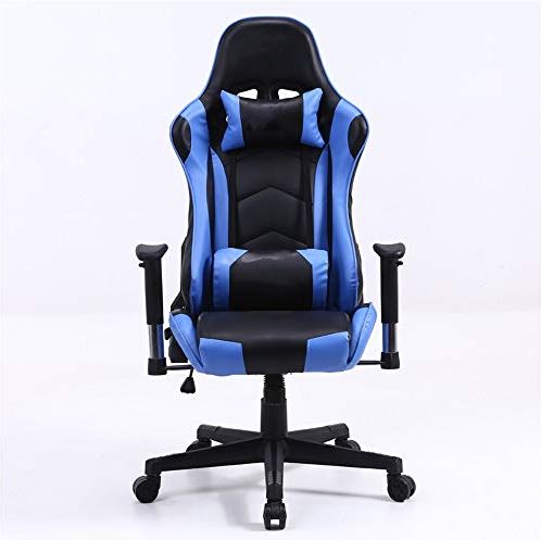 MRTYU-UY Gamingstoel Gamestoel Bureaustoel Racestoel PC-computerstoel PU-leer Hoge rugleuning Ergonomische gamingstoel (Kleur: Rood, Maat: Zoals afgebeeld) (Blauw zoals afgebeeld)