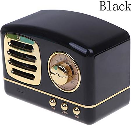 zoudelong21321 Bluetooth Speaker Mini Retro Bluetooth Speaker Vintage Wireless Stereo Ondersteuning FM Radio TF Card Kan het overal gebruiken, luider zonder enige verv (Color : Black)