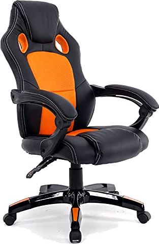 OOOFFFFFFFF Breathable Gaming Chairs High-Back PU Leather Computer Desk Chair with Automatically Adjust Armrest Extended Headrest Home Office Recliner (Color : C)