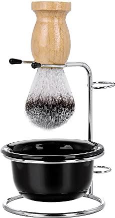 QAQQQQFGG 3 in 1 Razor Care Set for Men Shaving Soap Bowl Shaving Brush Shaving Stand Kit Portable Beauty Brush Tool for Men Perfect Travel Kit (Color : A)