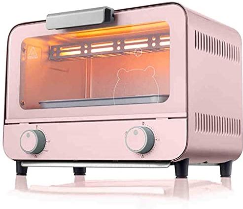 SUNWEIHAOA 9L Mini-Oven, Met 800W Instelbare Temperatuur 50-230 En 30 Minuten Timer Huishoudelijk Bakken Multifunctionele Cakeoven (Roze) (Roze) Esthetisch En Praktisch