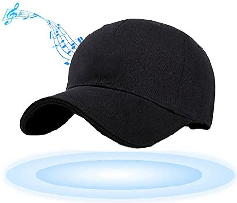 YBaoTuu Bluetooth-hoeden, Beengeleidingsdop, Bluetooth-luidsprekerhoed 360° Surround Sound, Verstelbare Baseballpet voor Buitensporten met Magnetische Oplader voor Op Reis, Hardlopen-black