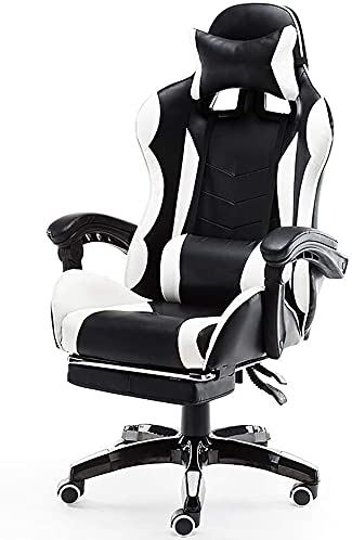 zjliudp Gaming Chair, Computer Gaming Chair, Home Office Boss Chair Ergonomische draaistoel (kleur: rood) (wit)