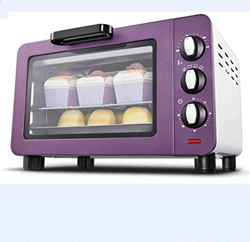 SUNWEIHAOA 15L Mini Oven, Convectie Aanrecht Broodrooster Oven Rvs Multifunctionele Digitale Broodrooster Oven (Rood) (Paars) Esthetisch En Praktisch