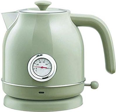 JHGF Waterkoker, Dubbelwandige Cool Touch Roestvrijstalen Waterkoker, Snelkokende Temperatuurregeling Boiler Theepot, 1,7 Liter Roestvrijstalen Waterkoker Koffie Waterkoker Met Max 1800 W/Groen (