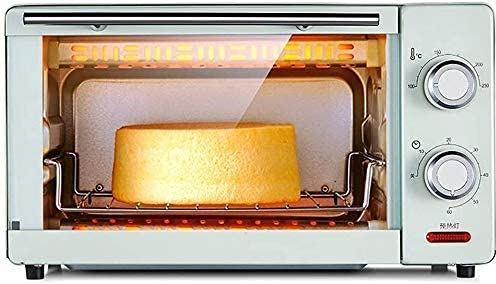 SUNWEIHAOA Elektrische Oven Huishoudelijke Multifunctionele Mini Elektrische Oven Temperatuur Regelbare Timer Slimme Taart Brood Bakdoos Gehard Glazen Deur 11L Mini Ovens (Kleur: Groen) (Groen) (Groen) Esthetis