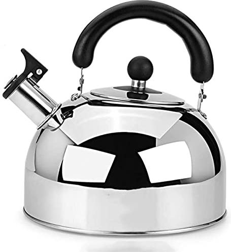 OOOFFFFFFFF Whistling Kettle for Induction Hob 304 Stainless Steel Teapot 6L Silver Whistle Tea Kettle with Heat-Resistant Handle and Composite Bottom Kettle Camping