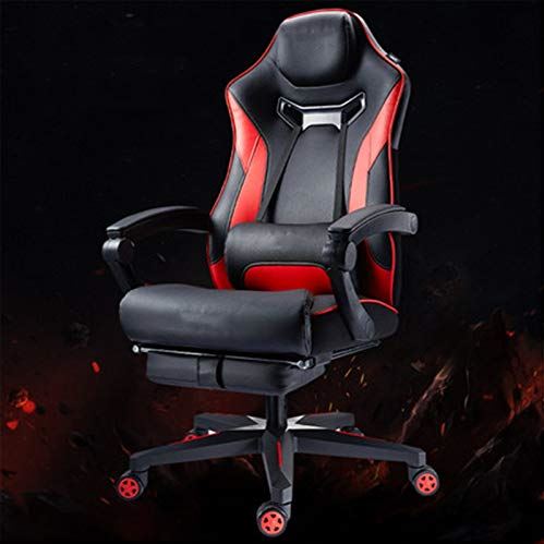 MRTYU-UY Gaming Chair Gaming Chair Home Seat Boss Stoellift Stoel Rugleuning Draaistoel Gaming Chair Liggende computerstoel Ergonomische Gaming Chair (Kleur: Zwart 2, Maat: Eén maat) (Rood Eén maat)