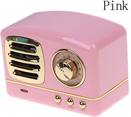 zoudelong21321 Bluetooth Speaker Mini Retro Bluetooth Speaker Vintage Wireless Stereo Ondersteuning FM Radio TF Card Kan het overal gebruiken, luider zonder enige verv (Color : Pink)