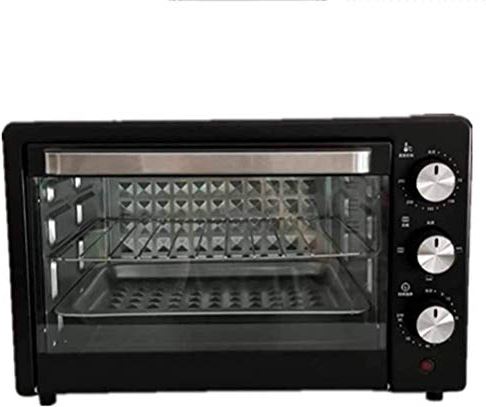 SUNWEIHAOA 22L Oven, Temperatuur Regelbaar 100-230? Cyclus Verwarming, Elektrische Oven Explosieveilige Glazen Deur Broodrooster Oven (Zwart) (Zwart) Esthetisch En Praktisch