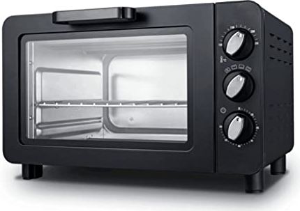 SHBH Mini Huishoudelijke Ovens 15L Capaciteit Multifunctionele Bakmachine Elektrische Oven Bakken Timer 60min Pizza Brood (Kleur: Zwart)