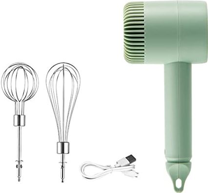 WTAXBH Draadloze eierklopper Draadloze Draagbare Elektrische Voedselmixer Handmixer 3 Snelheden High Power Deegblender Eierklopper Handmixer (Kleur: Groen 2 set)