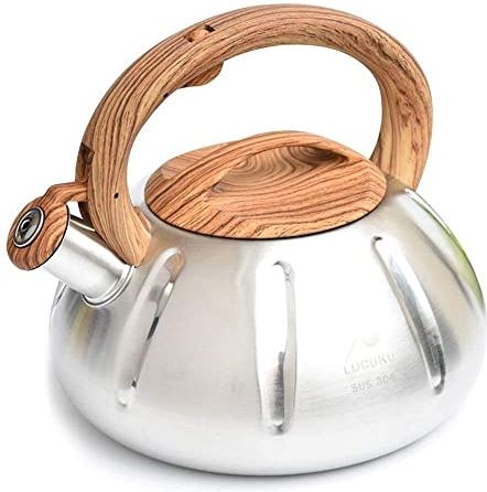 OOOFFFFFFFF Stove Top Kettle Stainless Steel Large Capacity Whistling Water Kettle Stainless Steel Water Heater Boiler Tea Pot for Gas Stove Induction Cooker (Stainless Steel 3L)
