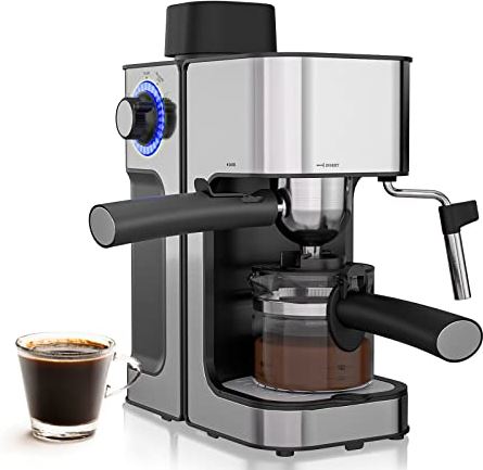 DDARKHORSE Espresso-koffiezetapparaat,2 in 1 elektrisch koffiezetapparaat,Met melkopschuimer, draagbaar koffiezetapparaat voor thuis