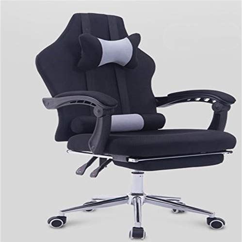 MRTYU-UY Gamingstoel Computerstoel Thuiskantoorstoel Ergonomische fauteuil Voetsteun Draaistoel Mesh-gamingstoel Ergonomische gamingstoel (kleur: grijs, maat: één maat) (zwart één maat)