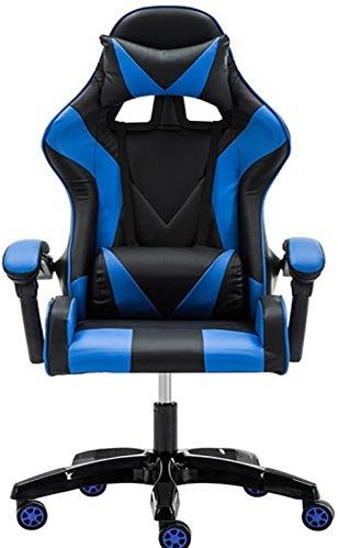MRTYU-UY Gaming Chair Home Racing Chair Internet Cafe Gaming Chair Game Chair Game Lazy Chair Can Travel Roterende stoel Ergonomische gamingstoel (Kleur: Zwart, Maat: Eén maat) (Blauw Eén maat)