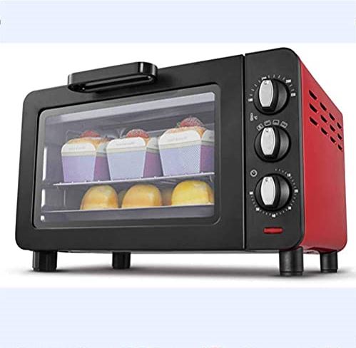SUNWEIHAOA 15L Mini Oven, Convectie Aanrecht Broodrooster Oven Rvs Multifunctionele Digitale Broodrooster Oven (Rood) (Rood) Esthetisch En Praktisch